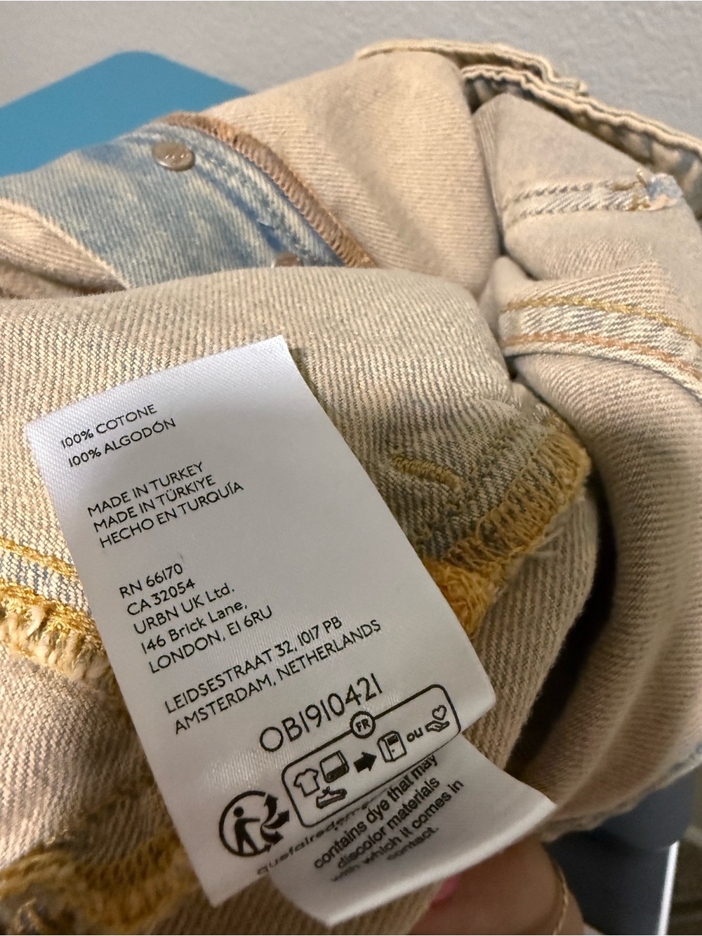 We The Free Palmer Cuffed Washed Tan High-Rise Denim Shorts by Free People - Picture 5 of 5